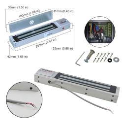 Visionis FPC-5192 600lbs Indoor Electromagnetic Lock with 600 lbs L and Z Bracket for Inswinging Door