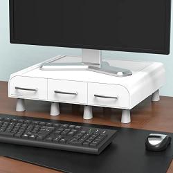 Mind Reader PC, Laptop, IMAC Monitor Stand and Desk Organizer, White