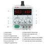 Dr.meter 30V/5A Variable Linear DC Bench Power Supply Single-Output 110V/220V Switching with Alligator Leads Included, US 3-Prong Cable,PS305DM for Lab Equipment