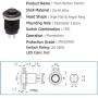 12mm 1/2'' Momentary Push Button Switch 1NO SPST Black Metal Shell LED Ring Light Waterproof Toggle Switches (Red Light)