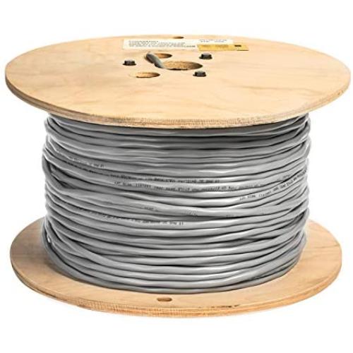EWCS Equal to Belden 8760 18AWG Stranded Tinned 100% Copper 1 Pair Shielded Overall Gray PVC Jacket 300 Volts (UL Listed)- 500 Feet