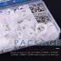 Glarks 135Pcs 6 Sizes 1/4-1 White Nylon Screw Mounting R-Type Cable Clip Wire Clamp with 132Pcs Screws for Wire, Cable, Conduit and Cable Conduit Kit (White)