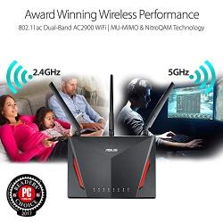 ASUS AC2900 WiFi Gaming Router (RT-AC86U) - Dual Band Gigabit Wireless Internet Router, WTFast Game Accelerator, Gaming & Streaming, AiMesh Compatible, Free Lifetime Internet Security, Adaptive QoS