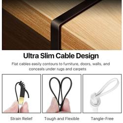 TNP Cat7 Shielded Ethernet Flat Patch Network Cable 100 ft - 10Gbps 600Mhz High Performance with Snagless RJ45 Connectors Gold Plated Plug S/STP Wires Networking Cable Wiring Black