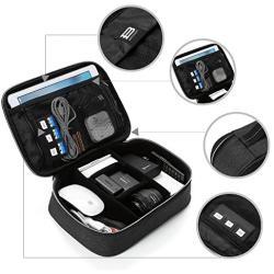 BAGSMART Electronics Travel Organizer Bag for Adaptors, Chargers, iPhone, ipad air, ipad Mini, 9.7 Ipad Pro, Kindle, Black