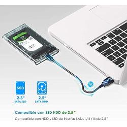 WAVLINK USB 3.0 to SATA External Hard Drive Enclosure for 2.5 inch 5mm/7mm/9.5mm SATA I/II/III HDD SSD Support UASP Function, Max 4TB Tool-Free Design