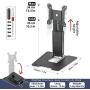 Wearson Folding Monitor Stand - Height Adjustable Vesa Monitor Stand, Tilt, Rotation Free Standing Low Profile Desk Mount for Single Monitor up to 28 inch Screens Upgrade WS-03T