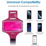 JETech Cell Phone Armband Case for iPhone SE(2020)/11/11 Pro/XR/XS/X/8 Plus/7 Plus/8/7/6s/6, Galaxy S10/S9/S9+, Adjustable Band, w/Key Holder and Card Slot, for Running, Walking, Hiking, Plum