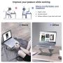 Skrebba Laptop Stand, EPN Laptop Riser with Heat-Vent to Elevate Laptop, Adjustable Height Laptop Stand Holder with Slide-Proof Silicone and Protective Hooks, for MacBook Pro/Air (Dark Grey)