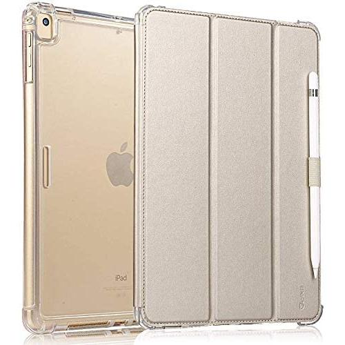 Valkit iPad 8th Generation Case, iPad 7th Generation Case, iPad 10.2 2020/2019 Case, Translucent Frosted Back Protective Smart Cover for 10.2'' iPad 8/7, Gold