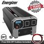 Energizer 3000 Watts Power Inverter, 12V to 110 Volts Modified Sine Wave Car Inverter, Dual AC Outlets, 2 USB Ports 2.4A ea and Hardwire Kit, Battery Cables Included - METLab Approved Under UL STD 458