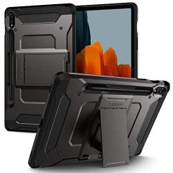 Spigen Tough Armor Pro Designed for Galaxy Tab S7 Case with S Pen Holder (2020) - Gunmetal