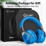 COWIN E7 PRO [Upgraded] Active Noise Cancelling Headphones Bluetooth Headphones with Microphone/Deep Bass Wireless Headphones Over Ear, 30 Hours Playtime for Travel/Work, Blue