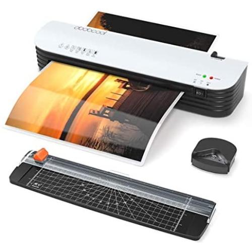 Laminator, dodocool Thermal Laminating Machine, 4 in 1 Personal Laminator for Home Use Shcool Teacher Office, 9 Inches Small Cold Lamination Machine with 20 A4 A5 A6 Pouches Trimmer Corner Rounder