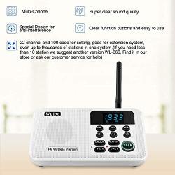 Wuloo Intercoms Wireless for Home 1 Mile Range 22 Channel 100 Digital Code Display Screen, Wireless Intercom System for Home House Business Office, Room to Room Intercom Communication(2Station, White)