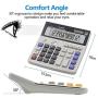 Calculator, Basic Desktop Calculator, Solar Battery Dual Power with 12-Digit Large LCD Display and Large Computer Keys Office Calculator by Ebristar (Battery Included)
