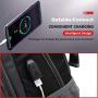 Backpack For School Student CollegeBookbag Business Travel with USB Charging Port Fit Laptop Up to 15.6 Inch Chest Luggage Straps Night Light Reflective (Black)