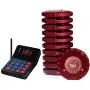 NADAMOO Restaurant Pager System with 10 Coaster Pager Wireless Paging System Calling System Portable Rechargable Restaurant Buzzers with Numeric Keypad Transmitter