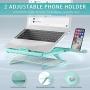 Laptop Stand with Built-in Foldable Legs and Phone Holder, Jelly Comb 9-Adjustable Height Laptop Riser, Air-Ventilated Laptop Holder for Notebook, Laptop, Tablet