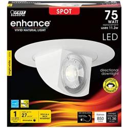 Feit Electric Adjustable Scoop Head LED Retrofit Kit Recessed Spot Light 5”/6” 75W Equivalent Warm White (3000K) (LEDR56SCP/930CA/SP), 5 6 Inch 75 Watt