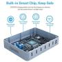 USB Charging Station for iPhone,COSOOS Charger Station with 5 lPhone Charger,1 Type-C,1 Micro Cable,iWatch Stand,6-Port Charging Station for Multiple Devices,iPad,Kindle(Silver White)