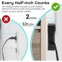 Aduro Surge Protector 9 Outlet Power Strip with USB (2 Ports 2.4A) Wall Mount Multiple Outlet Splitter Extender Adapter Black