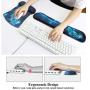 Meffort Inc Mouse Pad Wrist Support & Gaming Keyboard Wrist Pad Combo Set – Durable Ergonomic Anti Slip Non-Slip Square Base Rest Support - Blue Dragon Design
