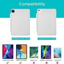 ESR Rebound Magnetic Smart Case for iPad Pro 12.9'' 2020 & 2018, Convenient Magnetic Attachment [Supports Pencil Pairing & Charging] Smart Case Cover, Auto Sleep/Wake Trifold Stand Case - Gray