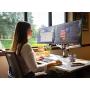 Ergotech Dual Freedom Arm, Includes Two Aluminum Articulating Arms, 8.4-17.8 lbs. Weight Capacity per Arm, Suitable for Monitors up to 27 inches, VESA Compatible 75×75, 100×100, Silver