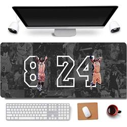 31.5x11.8 Inch Cool Legend Black Mamba Kobe Non-Slip Rubber Extended Large Gaming Mouse Pad with Stitched Edges Computer Keyboard Mouse Mat PC Accessories (8-Dunk 8&24)