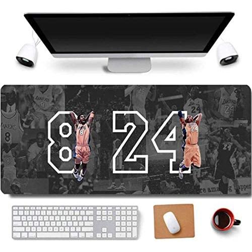 31.5x11.8 Inch Cool Legend Black Mamba Kobe Non-Slip Rubber Extended Large Gaming Mouse Pad with Stitched Edges Computer Keyboard Mouse Mat PC Accessories (8-Dunk 8&24)