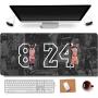 31.5x11.8 Inch Cool Legend Black Mamba Kobe Non-Slip Rubber Extended Large Gaming Mouse Pad with Stitched Edges Computer Keyboard Mouse Mat PC Accessories (8-Dunk 8&24)