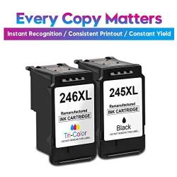 ONLYU Remanufactured Ink Cartridge Replacement for Canon PG-245XL CL-246XL PG-243 CL-244 to use with Pixma TS3120 MG2520 MX492 TR4520 TS202 MG2525 MG3022 MG2522 MG2922 (1 Black, 1 Tri-Color)
