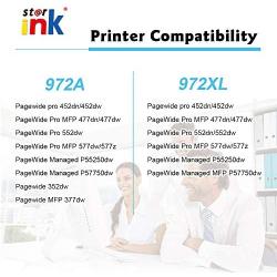 Starink Compatible Ink Cartridge Replacement for HP 972A 972 (972X) for PageWide Pro 352dw 377dw 452dn 452dw 477dn 477dw 552dw 552dn 577dw 577z Printer, 4 Packs (Black Cyan Magenta Yellow)