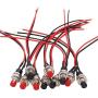 Twidec/10Pcs 1A 250V AC 2 Pins SPST Black + Red Normal Open Mini Momentary Push Button Switch with Pre-soldered Wires PBS-110-XBKR