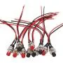 Twidec/10Pcs 1A 250V AC 2 Pins SPST Black + Red Normal Open Mini Momentary Push Button Switch with Pre-soldered Wires PBS-110-XBKR