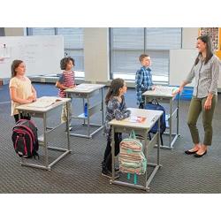Offex M Student Manual Adjustable Desk-Light Medium Gray