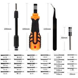 JAKEMY 33 in 1 Magnetic Precision Screwdriver Set Micro Torx Screwdriver Set Cell Phone Computer Repair Tool Professional Electronic Repair Tool Kit with Bendable Extension Rod