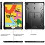 Poetic Revolution Series Case Designed for iPad 10.2 7th Generation 2019 / 8th Generation 2020 Case, Full-Body Rugged Shockproof Protective Cover with Kickstand and Built-in-Screen Protector, Black