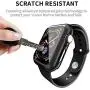 Smiling Case Compatible with Apple Watch Series 6/SE/Series 5/Series 4 40mm with Built in Tempered Glass Screen Protector- All Around Hard PC Case Overall Protective Cover (Black)