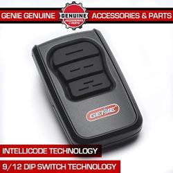 GenieMaster 3-Button Garage Door Opener Remote - Compatible with Genie Garage Door Openers Made Since 1993 with Intellicode Technology and/or 9/12 Dipswitches - Model GM3T-R