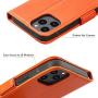 Rssviss for iPhone 12 Pro Max Case 6.7'', Protective Leather Wallet Shockproof Magnetic Flip Phone Cover with Card Slots and Stand for iPhone 12 Pro Max 6.7''-Orange