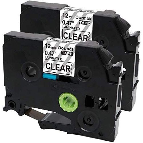Oozmas Compatible Label Tape Replacement for TZe-131 TZ131 Compatible with Brother P Touch Black on Clear Tape 1/2 Inch 26.2 Feet 2 Pack