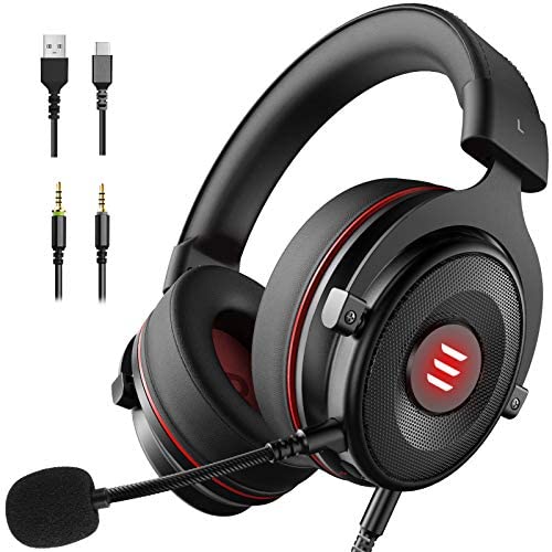 EKSA E900 PS4 Gaming Headset - PC Headset with 7.1 Surround Sound Noise Cancelling Mic, Memory Foam Earmuffs, Gaming Headphones Compatible with PC, PS5, Xbox One Controller, Nintendo Switch, Laptop EKSA E900 PS4 Gaming Headset - PC Headset with 7.1 Surround Sound Noise Cancelling Mic, Memory Foam Earmuffs, Gaming Headphones Compatible with PC, PS5, Xbox One Controller, Nintendo Switch, Laptop