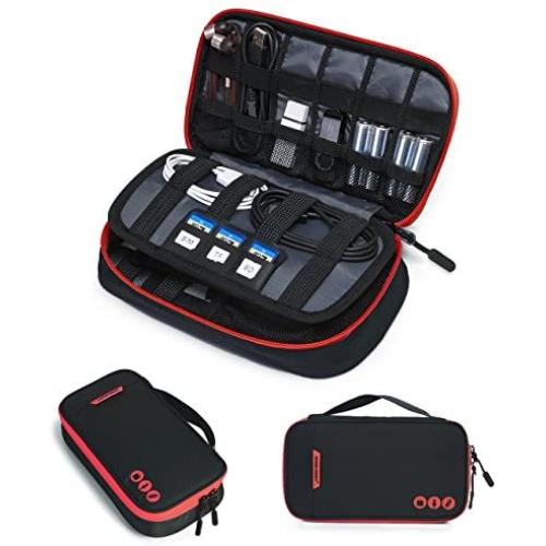 BAGSMART Electronic Organizer Travel Cable Organizer Bag Portable Electronic Accessories Bag for Cable, USB, Black