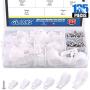 Glarks 135Pcs 6 Sizes 1/4-1 White Nylon Screw Mounting R-Type Cable Clip Wire Clamp with 132Pcs Screws for Wire, Cable, Conduit and Cable Conduit Kit (White)