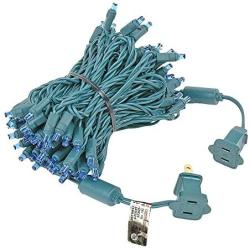 Novelty Lights 100 Light LED Christmas Mini Light Set, Outdoor Lighting Party Patio String Lights, Blue, Green Wire, 34 Feet