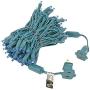 Novelty Lights 100 Light LED Christmas Mini Light Set, Outdoor Lighting Party Patio String Lights, Blue, Green Wire, 34 Feet