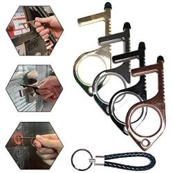 Non-Contact Door Opener– Multifunctional No Touch Door Opener Hand Tool,No Contact Hand Tool,Contact Door Opener -Touch Stylus Keychain Tool Portable Stick For Push The Elevator Button（4PCS）