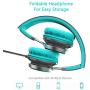 Elecder i39 Headphones with Microphone Foldable Lightweight Adjustable On Ear Headsets with 3.5mm Jack for Cellphones Computer MP3/4 Kindle School (Mint/Gray)